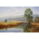 Christopher Osborne (b. 1947), 'The Arun near Amberly', signed and inscribed verso, oil on canvas,