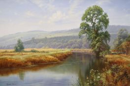 Christopher Osborne (b. 1947), 'The Arun near Amberly', signed and inscribed verso, oil on canvas,