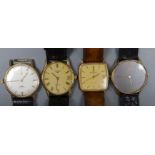 A gentleman's 18ct gold Baume & Mercier manual wind dress wrist watch, gross 31.3 grams and three