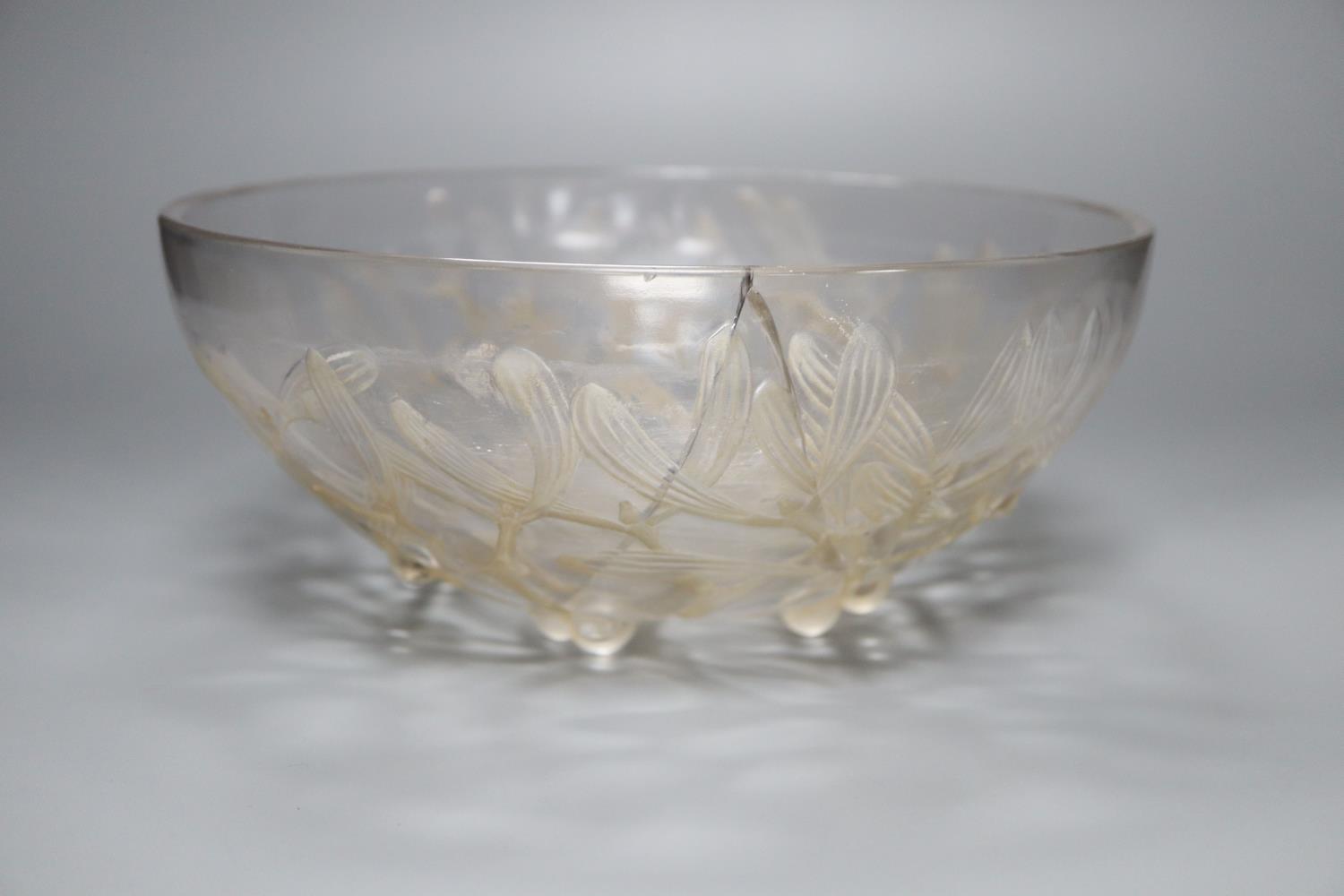 René Lalique. A pre-war glass Gui No.1 pattern bowl, no.3223, designed in 1921, moulded mark,