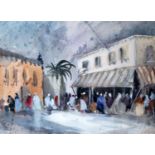 Hercules Brabazon Brabazon (1821-1906), gouache and watercolour, North African market scene,