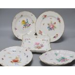 A quantity of 19th / 20th century Meissen flower painted plates or dishesCONDITION: Some light
