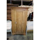 A small Victorian pine wardrobe, width 98cm, depth 50cm, height 172cm