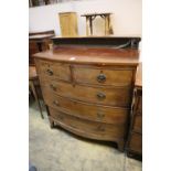 A Regency mahogany bow front chest, width 104cm, depth 53cm, height 106cm