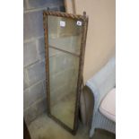 A Victorian gilt carved wood pier glass, 41 x 115cm