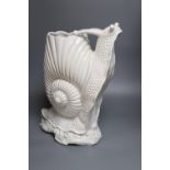 An Italian Bassano white glazed snail plant pot, height 48cm