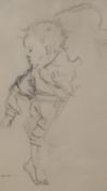 Albert R., pencil on paper, Study of a Japanese mother and child, signed and dated '09, 32 x 17.5cm