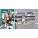 Eighteen assorted gentleman's wrist watches, including MuDu, Bulova, Elgin, Junghans and Cyma, a