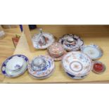 A collection of mixed Chinese and Japanese ceramics, mostly damaged