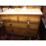 A Victorian mahogany chest, fitted two short and two long drawers, width 106cm, depth 53cm, height