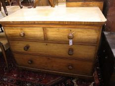 A Victorian mahogany chest, fitted two short and two long drawers, width 106cm, depth 53cm, height