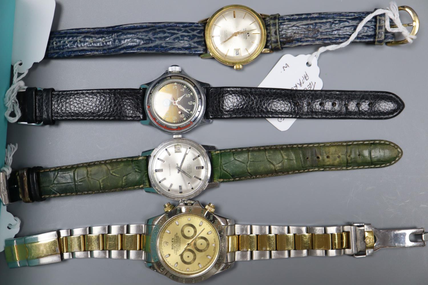 Eighteen assorted gentleman's wrist watches, including MuDu, Bulova, Elgin, Junghans and Cyma, a - Image 3 of 3