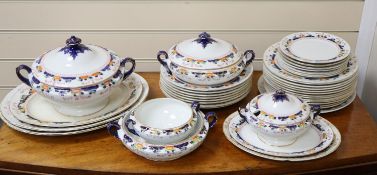 A Staffordshire S. Fielding & Co., "Devon ware" part dinner service, including graduated meat dishes