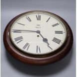 A Victorian-style Smiths dial wall clock, 28cm dial, mahogany surround