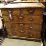 An 18th century walnut chest, width 96cm, depth 52cm, height 91cm