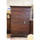 A George III mahogany chest on chest, width 120cm, depth 56cm, height 190cm