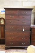 A George III mahogany chest on chest, width 120cm, depth 56cm, height 190cm