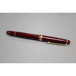 A Montblanc Meisterstuck fountain pen with 14k gold 4810 nib, 13.5cm.