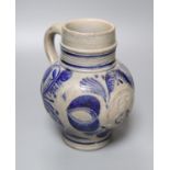 A Westerwald saltglazed jug, monogrammed GR, height 19cm