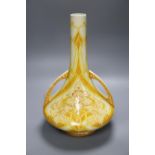 A Boch Freres yellow glazed vase, 38cmCONDITION: Structurally good; some crazing to glaze