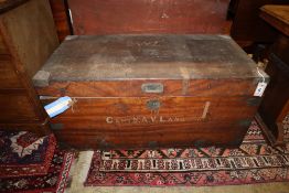 A 19th century Camphorwood trunk, width 103cm, depth 52cm, height 49cm