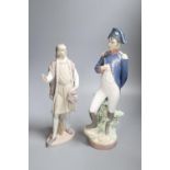 A Lladro figure of Napoleon and another of Christopher Columbus, 35cm