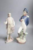 A Lladro figure of Napoleon and another of Christopher Columbus, 35cm