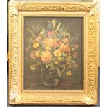 Ethel Wright (1866-1939)oil on canvasStill life of flowers in a vasesigned, Exhibited at the Royal