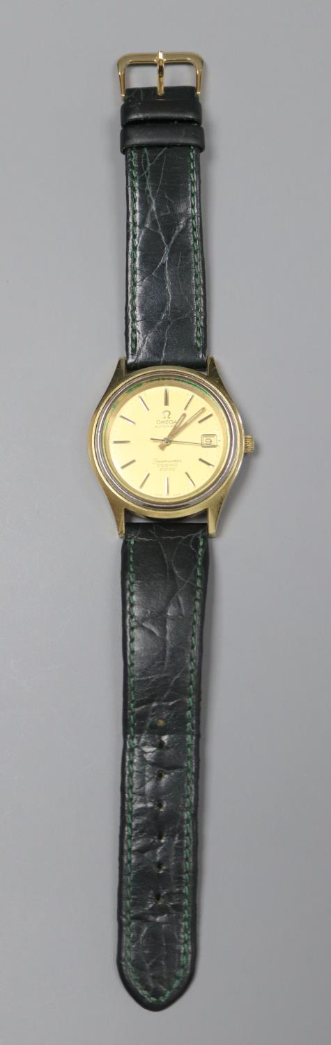 A gentleman's 1970's? steel and gold plated Omega Seamaster Cosmic 2000 automatic wrist watch, on - Image 2 of 3