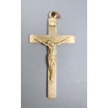 A 9ct gold crucifix pendant, 41mm, 4 grams.