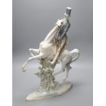 A Lladro figure of a gentleman on horse, height 50cm
