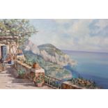 Giannni, oil on canvas, Capri, signed, label verso, 60 x 90cm