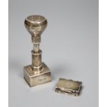 An Edwardian silver stamp press/dispenser?, William Hornby, London 1902, retailed by Asprey, London,