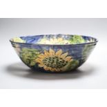 A Paul Jackson studio pottery Sunflower bowl, signed, diameter 36cm
