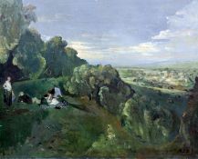 Rodney Joseph Burn (1899-1984)oil on canvasPicnickers in a landscapeinitialled61 x 76cm..,