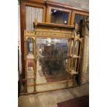 A late Victorian giltwood and gesso overmantel mirror, width 158cm, height 168cm