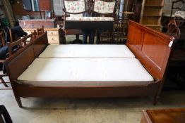 A So-To-Bed Empire style mahogany bedframe, width 180cm,