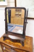 A George III mahogany toilet mirror, width 44cm, depth 20cm, height 65cm