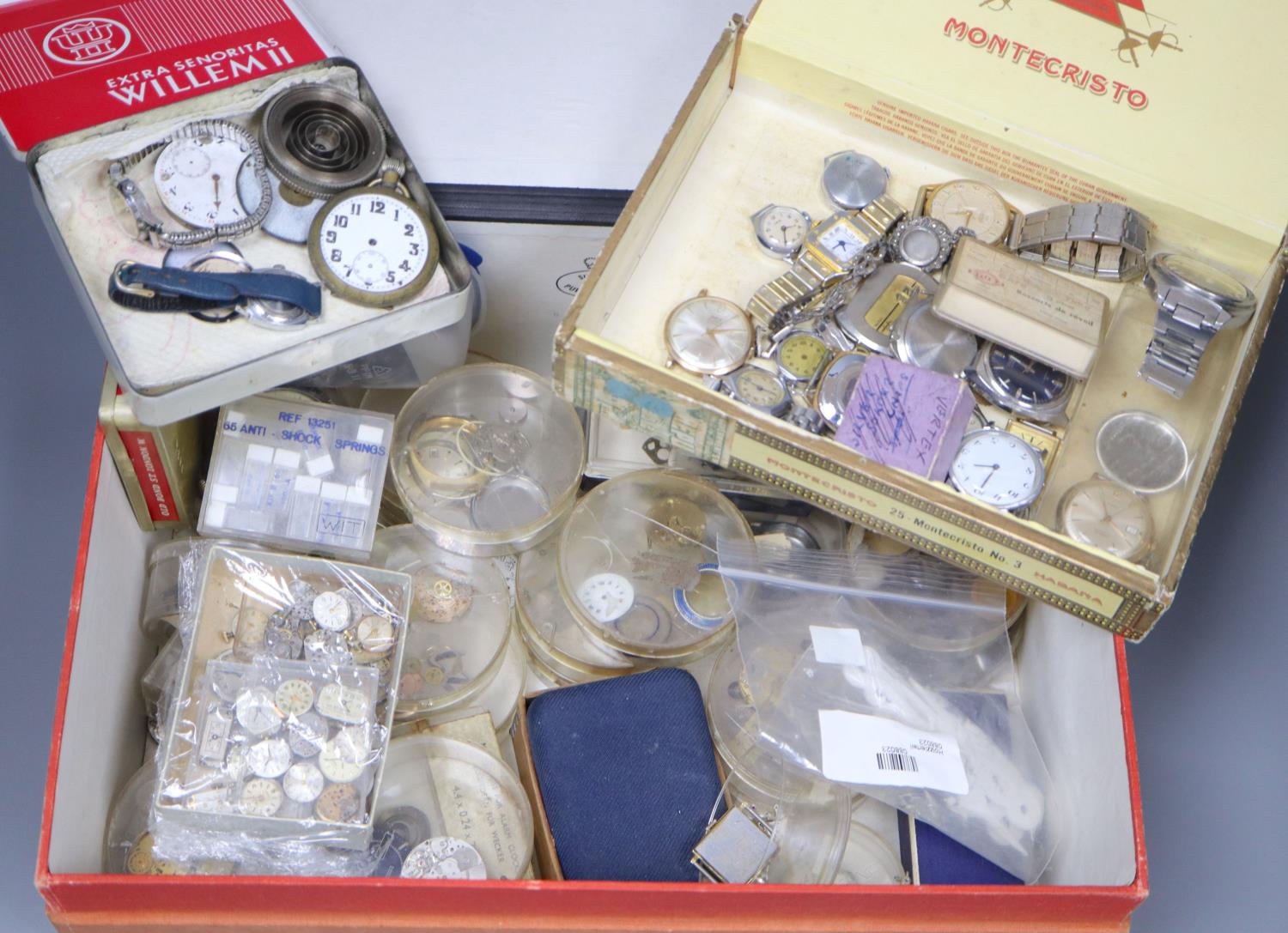 A large collection of wrist and pocket watches including gold plated, silver etc.), including - Image 3 of 3