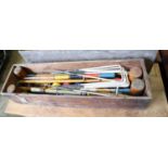 An F H Ayres Improved Club croquet set, pine boxed