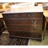 A George III mahogany chest of five drawers, width 95cm, depth 54cm, height 83cm
