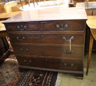 A George III mahogany chest of five drawers, width 95cm, depth 54cm, height 83cm