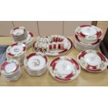 A Myott Chelsea Birds part dinner service (99 pieces)