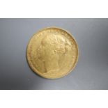 A Victoria 1880 gold sovereign, Melbourne mint.