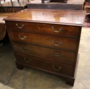 A George III mahogany four drawer chest, width 84cm, depth 47cm, height 78cm