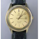 A gentleman's 1970's? steel and gold plated Omega Seamaster Cosmic 2000 automatic wrist watch, on