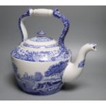 A Spode Italian blue and white kettle, 30cm high