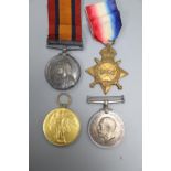 A medal group to Pte. C. England, W. Surrey Regt., comprising Queen's South Africa medal with