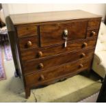 A George IV mahogany secretaire chest, width 124cm, depth 55cm, height 116cm