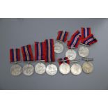 Ten assorted WWII medals